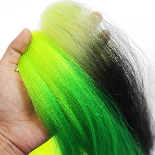 12 färger dubbelfärgad syntetisk fiber stor hank superhår 60 cm längd bucktail jiggdrag gör flugbindningsmaterial 12 paket