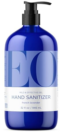 EO Hand Sanitizer Gel, 32 Ounce (Pack of 1), French Lavender, Organic Plant-Based, Botanical Extracts