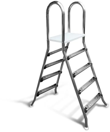 Poolleiter Classic 120/120 cm I 2 x 4-stufig I V2A Edelstahl Leiter Treppe