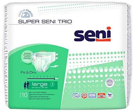 Seni Super Trio Large Nuit Plus Schutzunterwäsche für Inkontinenz, 10 Stück