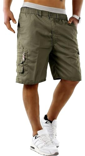 MENS casual cool smart multi pocket cargo shorts mens new size S M L XL XXL 3XL (2XL 40 - 42 waist, Khaki)