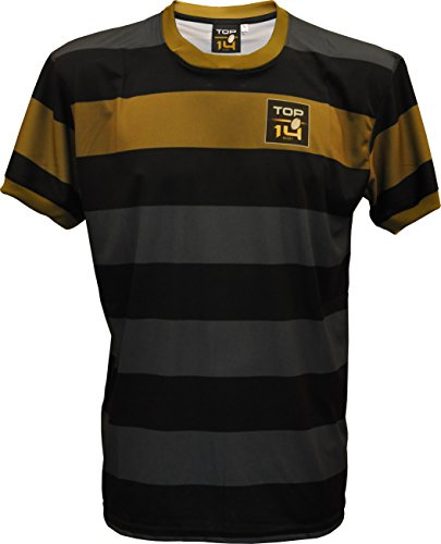 Topp 14 - LNR-SA-3200 - randig rugbytröja - herr - svart - L