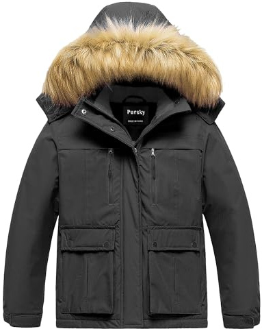 Pursky Girl Winter Coat Frost Insulated Padded Ski Snow Jacket Parka Black 10/12