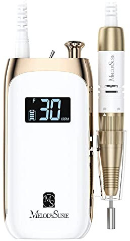 MelodySusie Nagelfräser, 30000 U/min Elektrische Nagelfeile für Acrylnägel, Kabellose Tragbare Nagelfräser mit 6 Nagelbits, SR3 Jade