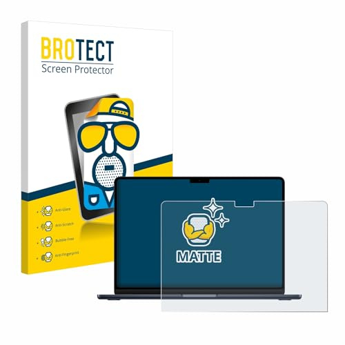 BROTECT Entspiegelungs-Schutzfolie für Apple MacBook Air 13 M3 2024 / M2 2022 Matte Displayschutz-Folie, Anti-Reflex, Anti-Fingerprint