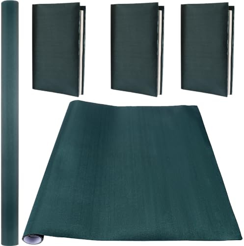 CRASPIRE Paño de Seda de 110 x 42 cm para Encuadernación de Libros Superficie de Tela Verde Oscuro Cubierta de Libro con Respaldo de Papel Protector de Cubierta Libro Suministros para Libros Álbum