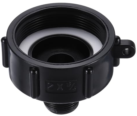 PATIKIL Adaptador IBC Tote 2 Rosca Fina NPS A 3/4 Macho Adaptador de Drenaje para Tanque de Agua de 275-330 Galones Conector de Manguera de Jardín Negro