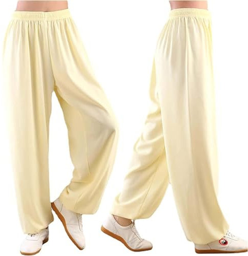 Generisch Tai Chi Hose Bequem Kampfsporthose Atmungsaktiv Kung-Fu-Hose Yoga-Laterne Jogginghose für Herren und Damen,B,S