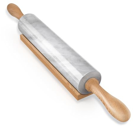 Koville Marble Rolling Pin, Non-Stick African Stone Polished Dough Roller, Pasta, Dumpling, Ravioli, Fondant, Pie Crust, Kitchen Baking Pastry Tools(Namib Fantasy)
