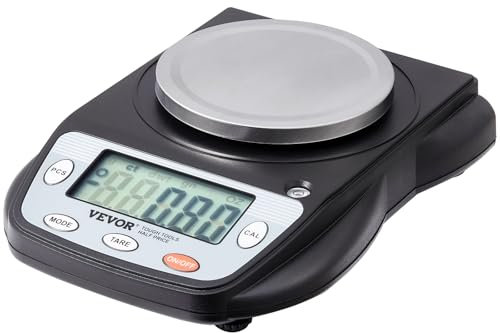 VEVOR Balance Analytique Numérique 600 g x 0,01 g, Balance de Laboratoire de Haute Précision avec 6 Unités de Conversion, Balance Électronique de Laboratoire Scientifique, Affichage LCD, pour Bijoux