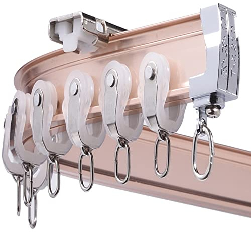 MNBVH Riel de cortinas de gallina con riel de metal pesado Juego de cortinas de techo, divisores para bañera recortables flexibles flexibles con borde panorámico