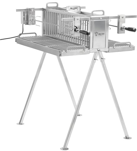 BBQ-Toro Grill à double tournebroche en acier inoxydable avec moteur | Barbecue vertical avec deux broches à rôtir, rôtissoire pour poulet | Grill à broche tournante électrique | Rôtissoire avec