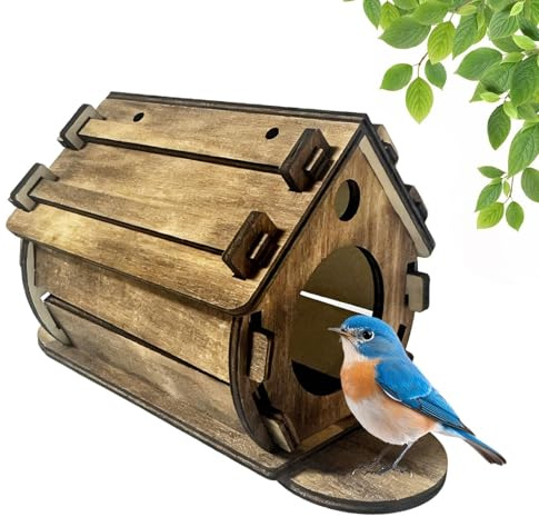 Casetta per Uccelli in Legno,Casetta in Legno Appendiabile - Casa per Passeri,per Passeri Cince da Esterno Giardino Cortile Balcone Terrazzo Albero Birdwatching