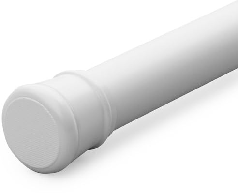 Zenna Home Tension Shower Curtain Rod, No Drill Adjustable Tension Curtain Rod for Bathroom, Rust Resistant, Easy Install Expandable Shower Curtain Rods, 36 to 60 Inches, White