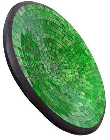 Simandra Tazón de fuente de Mosaico Cuencos de arcilla Tazón vidrio Cuenco decorativo Mosaico de vidrio Mosaico Piedras de cristal Decoración Artesanía artística Ton Bol Acerca de M - Green, Medium
