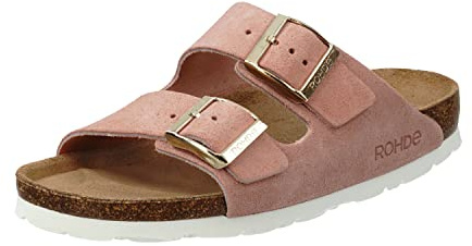 Rohde Damen, Frauen, Klassische Sandalen, Sandalen,Pantoletten,Sommerschuhe,Hausschuhe,Kork-fußbett,Rose,42 EU / 8 UK