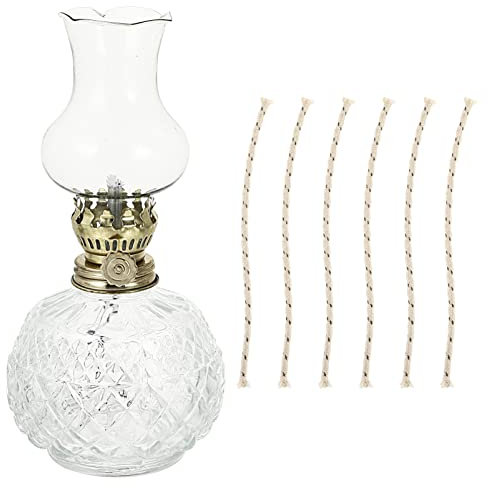 HOMSFOU Vintage Kerosene Lamp Glass Oil Lantern Retro Indoor Decorative Table Light for Home and Party