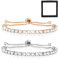GWAWG Silver Rose Gold Bracelets for Womens 2Pcs Tennis Bracelet Adjustable Size with Gift Box, Crystal Bracelet Silver Rose Gold Ladies Jewellery,Gift for Ladies Womens Sister