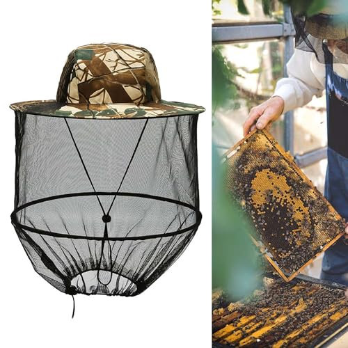 LONGHAO Imkerhut,Bienenzucht Schleier Hut,Moskitonetz Hut,Imkerhut mit Schleier,Professionelle Bienenschutz,Outdoor Imker Zubehör ,für Outdoor Wandern Camping Gartenarbeit