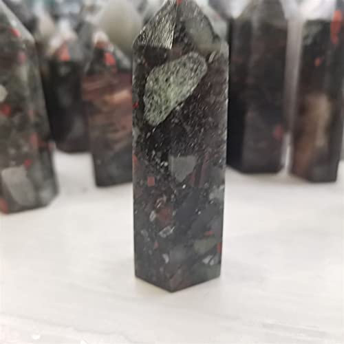 RVBLRDSE beautiful decoration Natural dragon blood stone pillars decorated with crystal single pointed pillars of bluestone polishing stone Home CrystalMeditation Gift Crystal Specimen