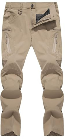 TACVASEN Men's Waterproof Hiking Trousers Walking Work Trouser with Pockets | Stretch Breathable Lightweight Cargo Tactical Pants