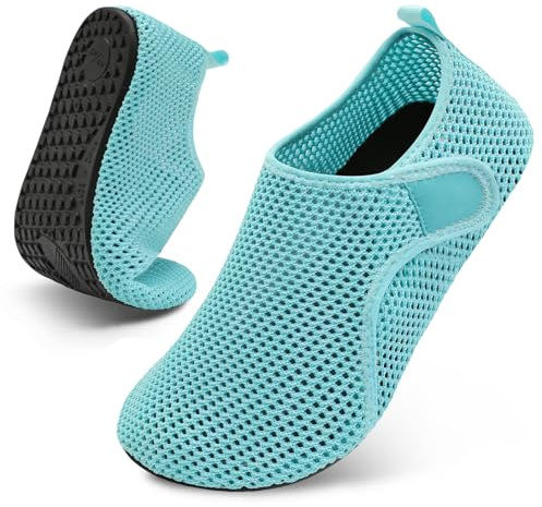 Swim Shoes Women Men Ladies Summer Beach Pool Closed Toe Flat Sandals Slip on Barefoot Water Shoes Comfy Soft Rubber Flip Flops Wide Width Comfort Sock Shoes Size