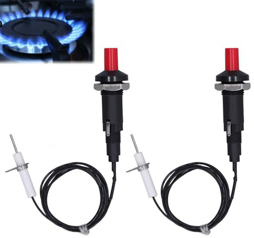 Accenditore Piezoelettrico,Kit Accensione Piezoelettrica,2 Pezzi Accenditore Piezoelettrico a Pulsante,Piezo Spark Ignition Kit,Piezo Accensione per Barbecue Caminetto a Gas,Stufa a Gas,Accendino