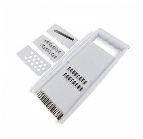 4 tlg Gemüsereibe, Karottenhobel, Karottenreibe, Gemüsehobel, Küchenreibe mit Edelstahlklingen, Reibe Hobel für Salat, Karottensalat, Obstreibe, Тёрка-Корейка (Weiß)