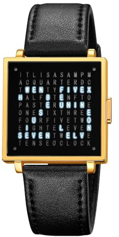 Gosasa Square Men's Luxury Watches Fashion Creative Multi - Functional Waterproof Wristwatch, Gold and Silver - Toned Leather Strap Gifts for Men (Gold)