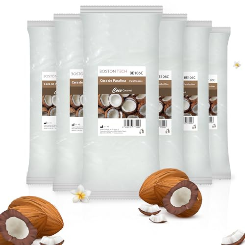 Parafina para Manos y Pies Boston Tech |Rehabilitación Antioxidante + Tratamiento artritis y artrosis Hidrata Nutre Estético Ideal para cualquier baño de Parafina Pack 6 bloques x 450 gr Coco