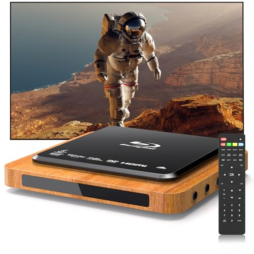 1080P Full HD Blu-ray Player with HDMI&AV, Dolby Digital, USB Playback, Region A1 Blu-ray & All Region DVD Support, Includes Remote & Cables