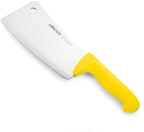 Arcos Couteau de Boucher à Découper – Lame en Acier Nitrum, Manche en Polypropylène – Robuste et Hygiénique, Système d'Identification de Couleur – Série 2900, Couleur Jaune