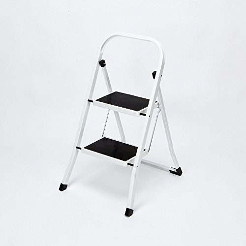 Less Than Half-Price - Reduced to Clear - Folding Stepladder Foldable 2 Step Safety Ladder Non Slip Mat Strong Heavy Duty