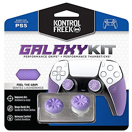 KontrolFreek FPS Freek Galaxy Performance Kit for PlayStation 5 Controller (PS5) | Includes Performance Thumbsticks and Performance Grips | Purple
