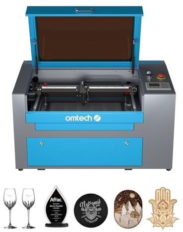 OMTech 50W Graveur Laser CO2 300x500 mm Machine de Gravure au Laser avec Assistance Pneumatique, Panneau de Contrôle Digital, Graver sur Bois Verre Acrylique