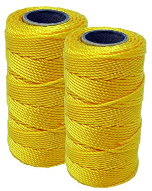 Dapetz ® 2 Pc Yellow 70M Builders Building Nylon Brick Line Measuring Masonry Rope String Line | Abrasion and Alkali Resistant | Suitable for Building and Groundwork, Gardening etc.