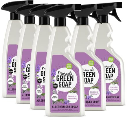 Marcel's Green Soap - Nettoyant Spray Multi-Usages Lavande & Romarin - Spray nettoyant - Vegan - Bouteille en plastique 100% recyclé - Rechargeable - 500 ml