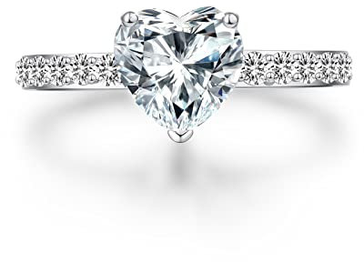 jiamiaoi Ring Silber 925 Damen Herz Ring GrößE 54 Verlobungsring Eheringe