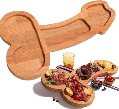 EHOTER Lustiges Aperitifbrett, einzigartiges Massivholz, Käsebrett und Wurstbretter, Neuheit Besteck Küche Wein Fleisch Käse Platte Einzigartige Frauen Geschenke für Einweihungsfeier