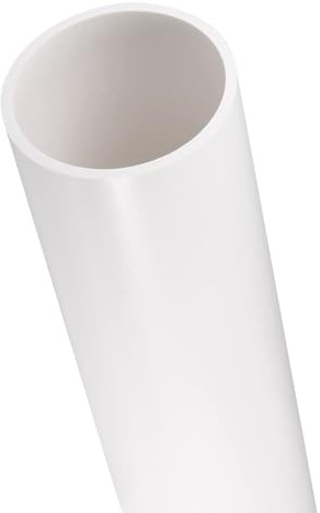 TA-VIGOR 57 mm ID 63 mm OD PVC styvt runt rör, 0,35 m längd plaströr, hög inverkan, rak kanal för gör-det-själv-dekoration, vattenkylsystem, akvarium, dekoration, kabelhylsa, vit