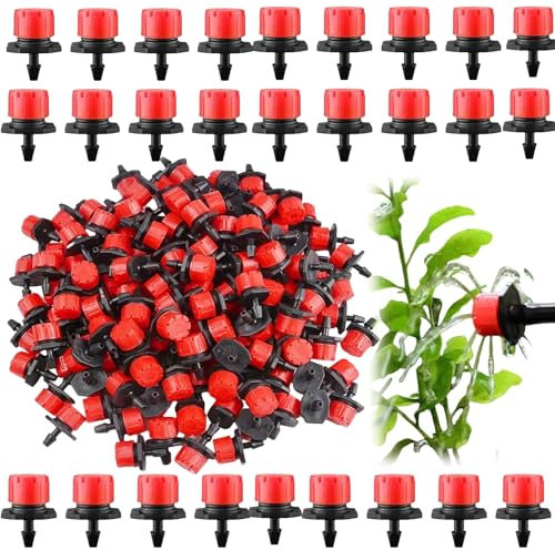 Lot de 100 systèmes d'irrigation Goutte à Goutte,Kit d'irrigation Goutte,100pcs Goutteur Irrigation Réglable,Kit Arrosage Automatique,D'irrigation Goutte à Goutte