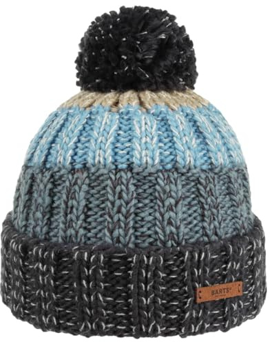 Barts Bonnet Wilhelm avec Revers Bonnets de Ski Bonnet à Pompon (Taille Unique - Bleu foncé)