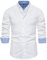 fovdtaa Men's Long-Sleeved Autumn Shirt Regular Business Shirt White M