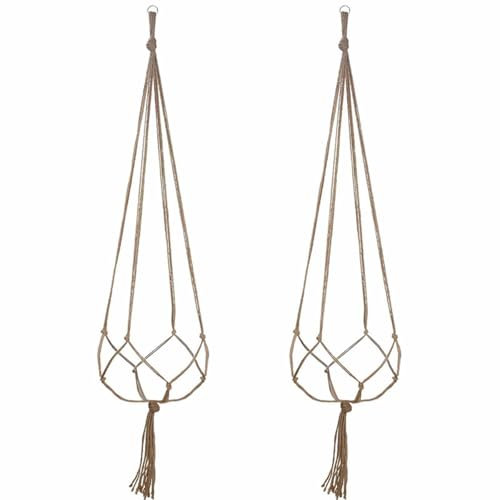 FYHJNC Lot de 2 supports de suspension en macramé pour pot de fleurs d'intérieur ou d'extérieur 90 cm