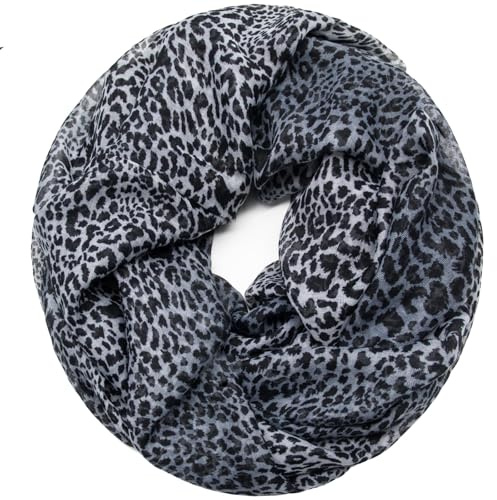 Glamexx24 Damen Loop Schal Leopard Muster Loopschal Langschal Schlauchschal Tuch Mädchen Animal Print Tuch