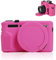 Camera Case for Canon G7 X Mark III Soft Body Skin Silicone Protective Case Ultra Thin Lightweight Upgraded Soft Cover with Removable Lens Cover for Canon Power Shot(Pink)