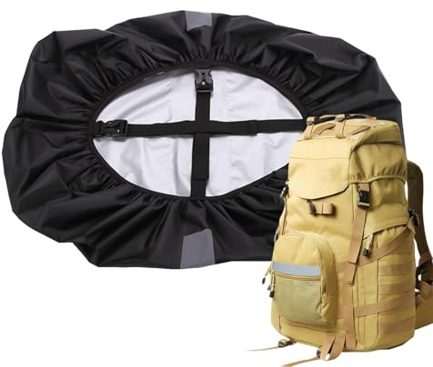 Funda para mochila, cubierta impermeable para mochila al aire libre, guardia de lluvia plegable, equipo de exterior para mochila, bicicleta, caza de senderismo, con doble trinchera, seguridad y Mov