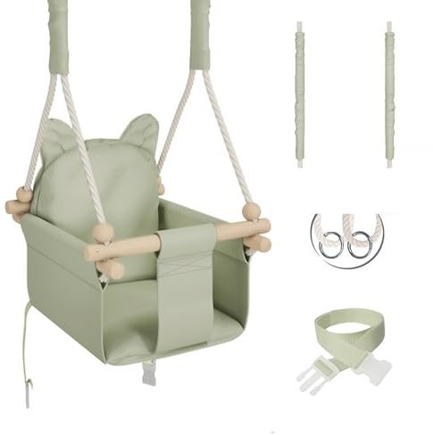 MAMOI Altalena per interni, altalena in legno, altalena per telaio della porta e soffitto, altalena in legno per camere, altalena regolabile