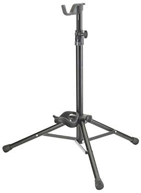K&M 149/2 Tenorhornständer Schwarz - Zusammenlegbare Fußstreben – Höhe bis 105 cm – geeignet für Bariton und Althorn