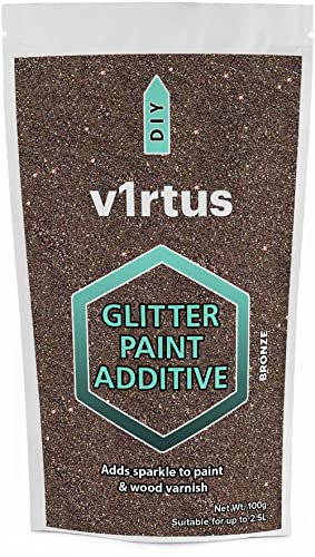 Bronze Brown Glitter Paint Additive 100g | Sparkle Glitter Paint for Walls Interior Exterior, v1rtus